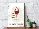 Holzschild Ich bin ein Weinhorn