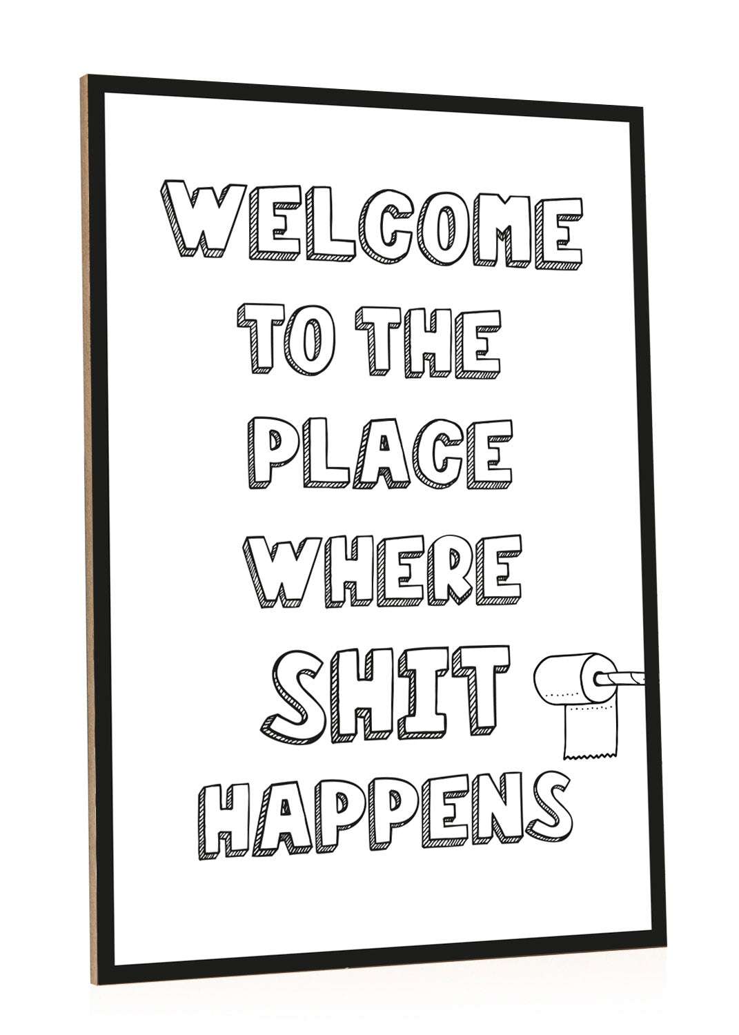 Holzschild mit Spruch Shit Happens