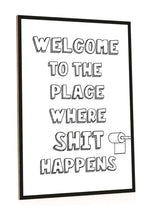 Holzschild mit Spruch Shit Happens