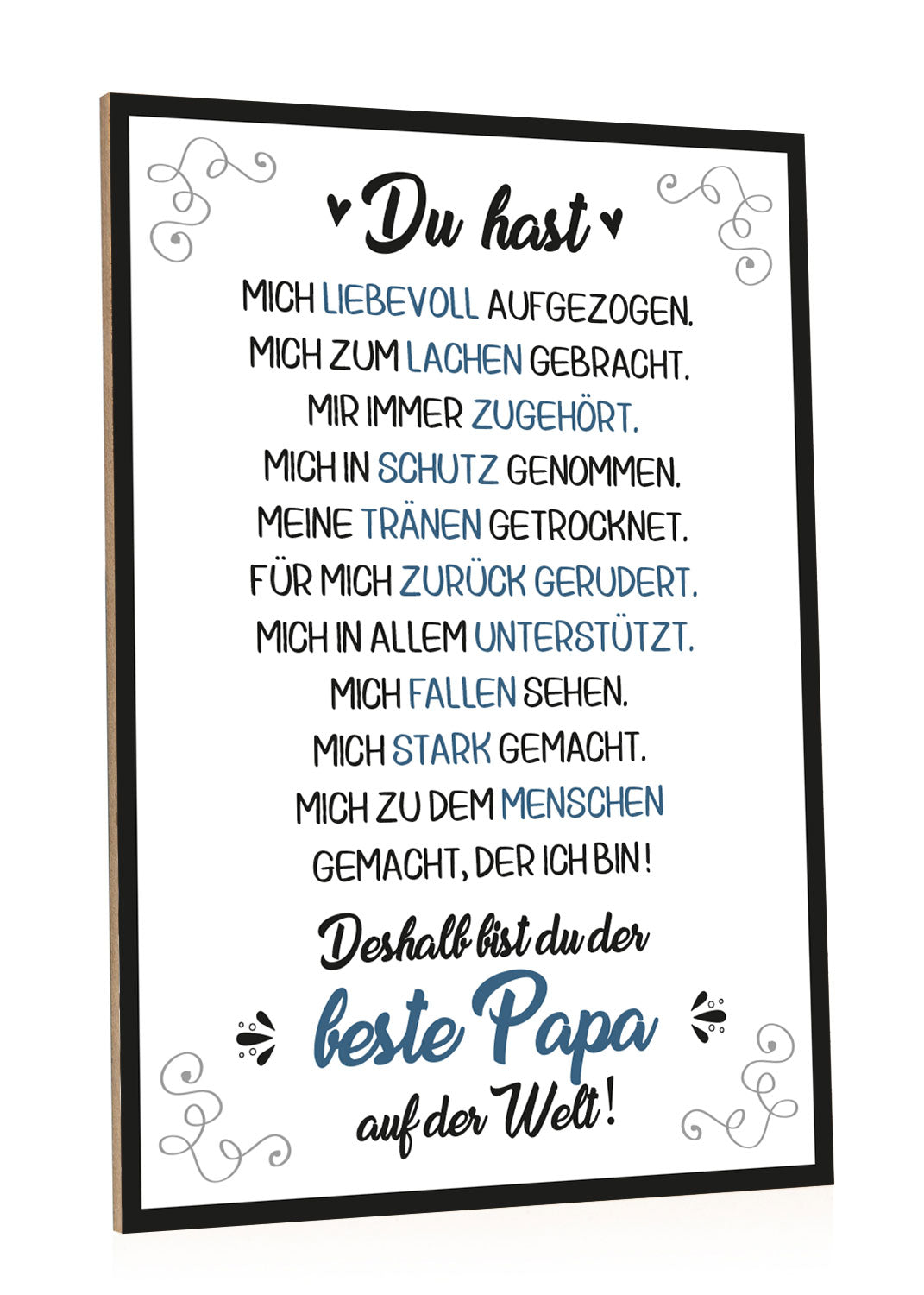 Holzschild mit Spruch Bester Papa der Welt