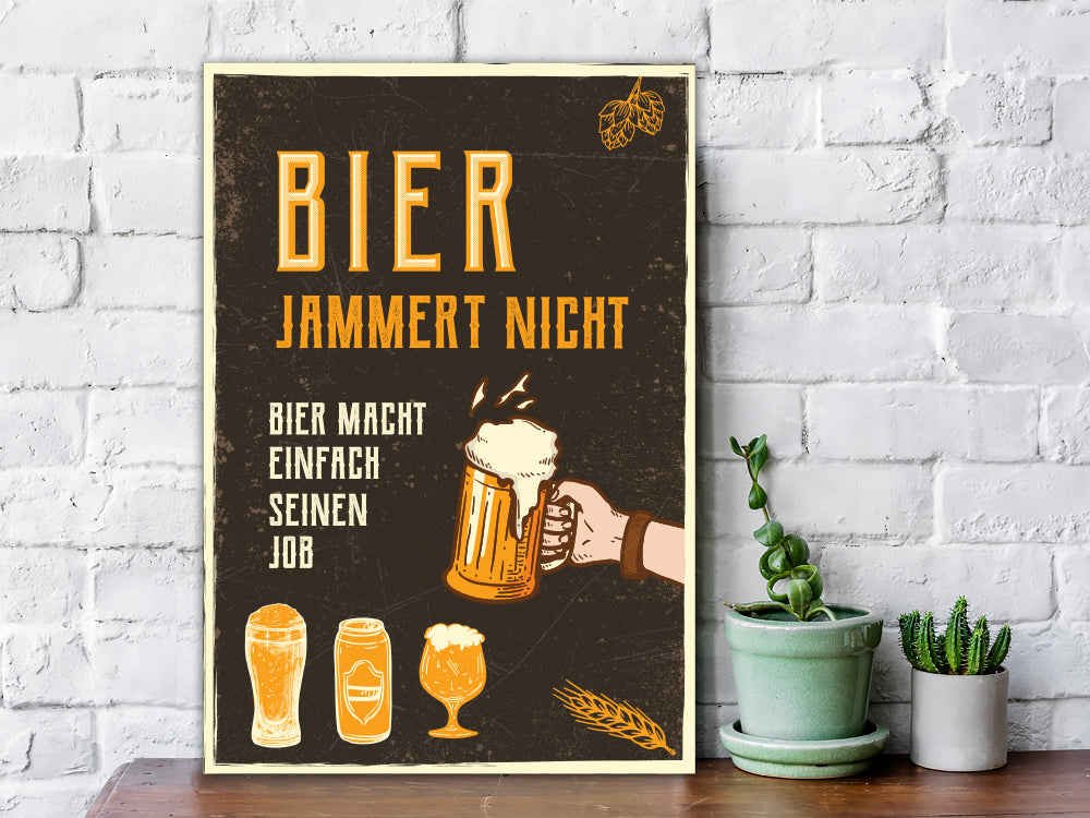 Holzschild Bier jammert nicht