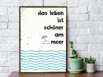 Holzschild Das Leben ist schöner am Meer