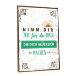 Holzschild Dinge die Dich glücklich machen