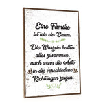 Holzschild Familie ist wie ein Baum