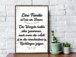 Holzschild Familie ist wie ein Baum