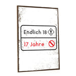 Holzschild Endlich 18 Jahre
