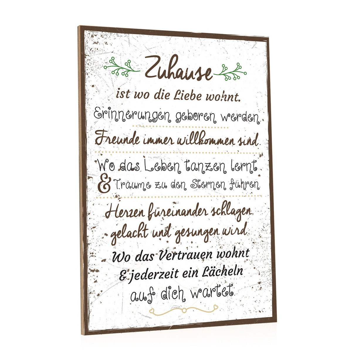 Holzschild Zuhause ist wo die Liebe wohnt