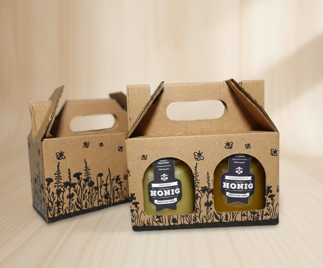 Honig-Geschenkpaket mit zwei Gläsern