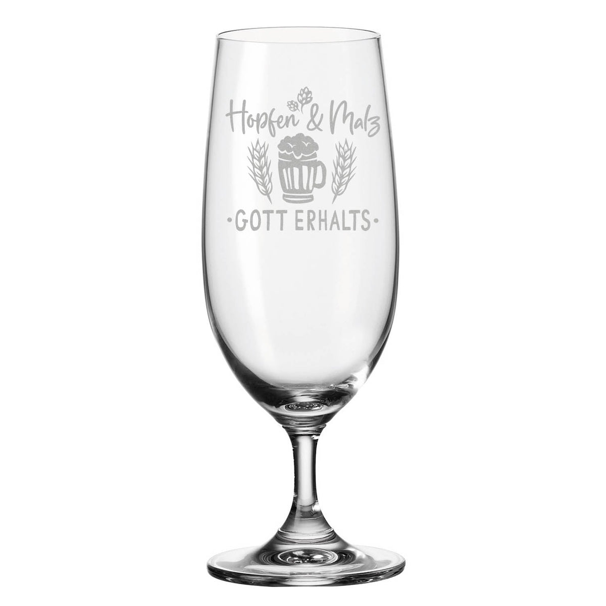Stölzle Lausitz Bierglas mit Gravur "Hopfen und Malz Gott erhalts"