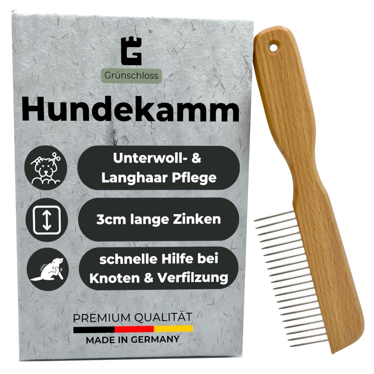 Hundekamm Unterwolle für langhaar Hunde & Katzen - Entfilzungskamm