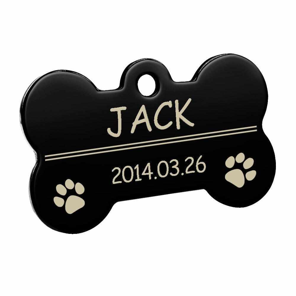 Personalisierte Hundemarke Knochenform – Individuell gravierte Metallmarke für Hunde & Katzen – Robustes Material, verschiedene Größen & Farben