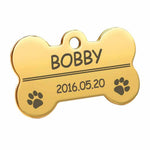 Personalisierte Hundemarke Knochenform – Individuell gravierte Metallmarke für Hunde & Katzen – Robustes Material, verschiedene Größen & Farben
