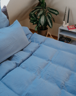 Musselin-Bettwäsche "Eliane" • Dusty Blue