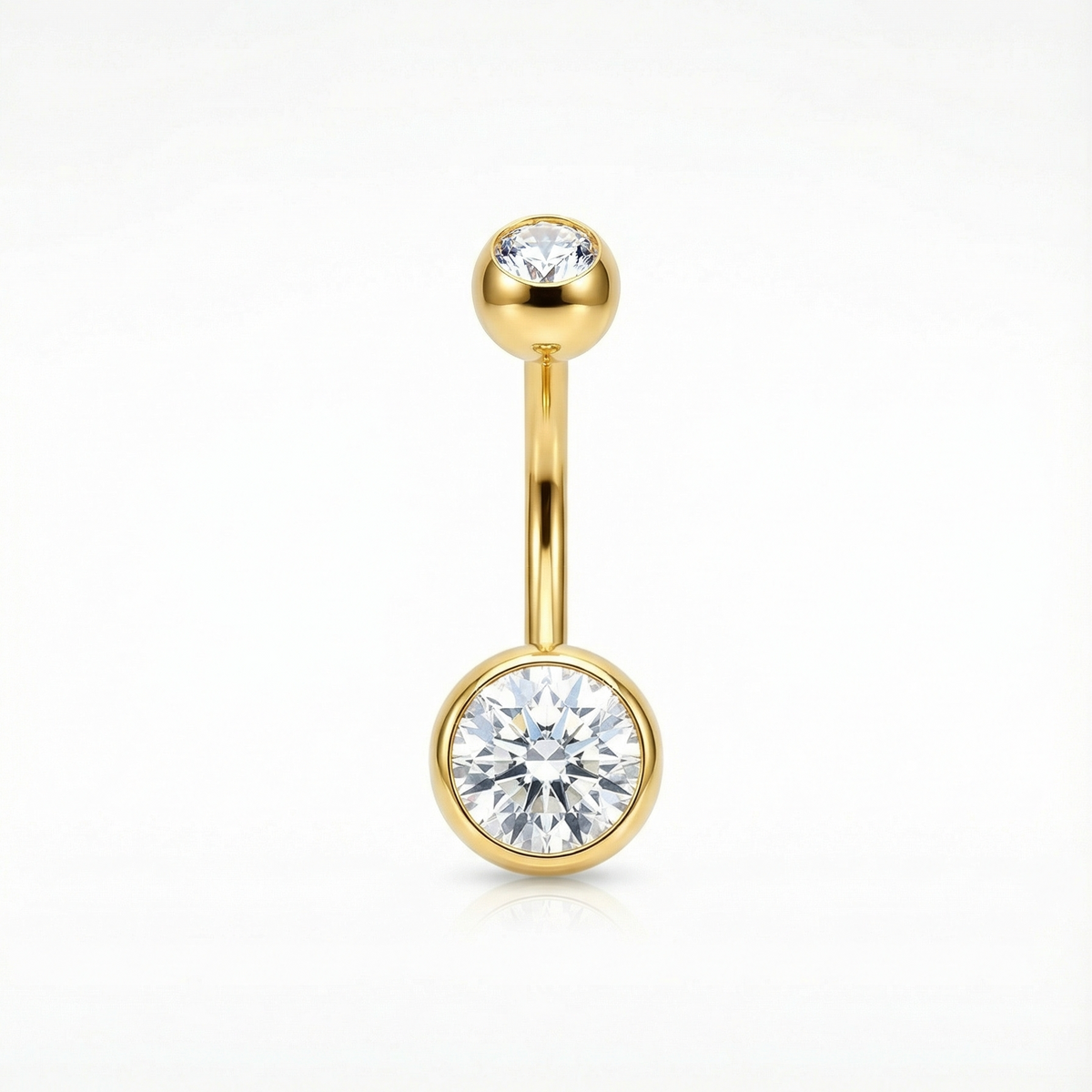 Doppelkristall Zarge Bauchnabelpiercing aus Titan