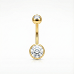 Doppelkristall Zarge Bauchnabelpiercing aus Titan