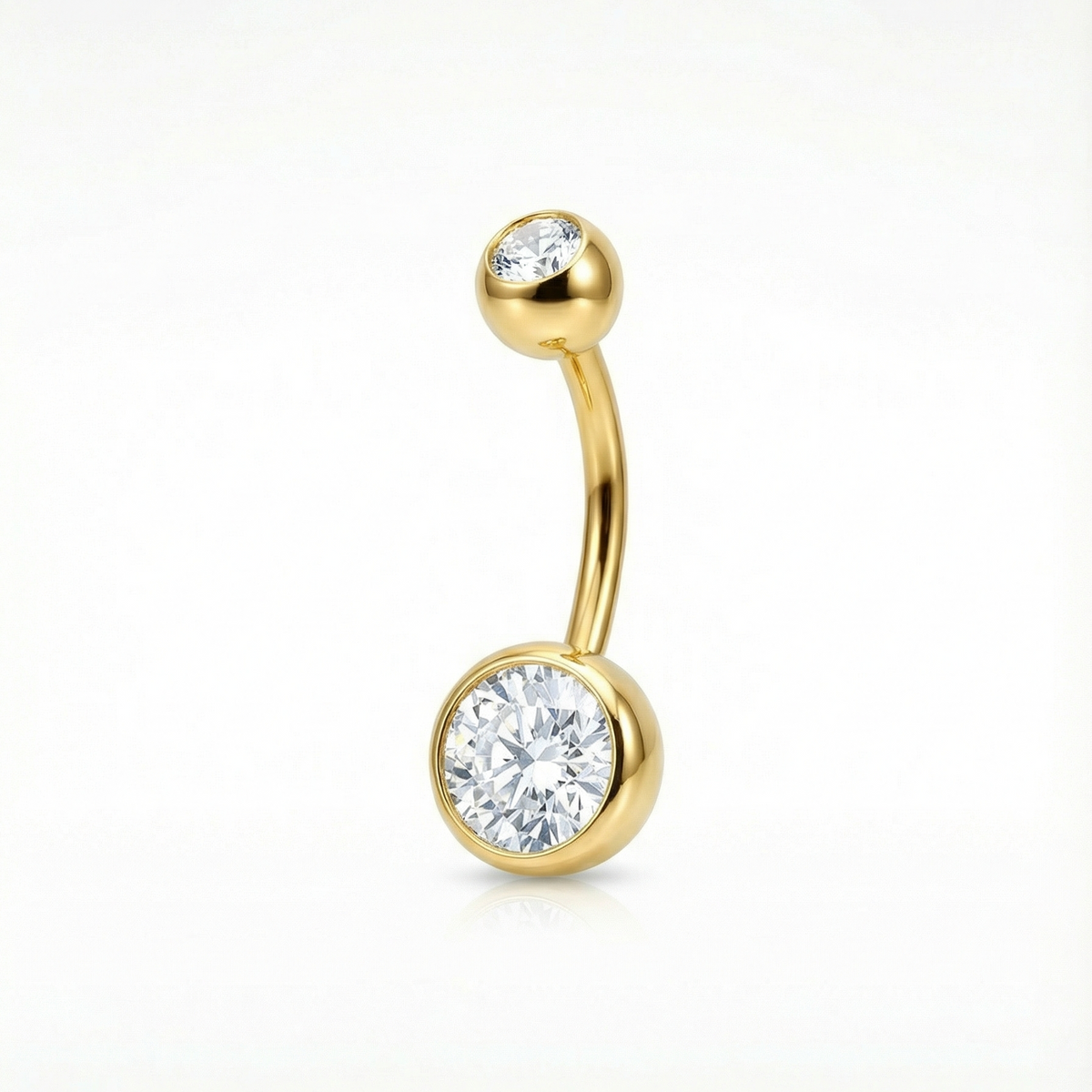 Doppelkristall Zarge Bauchnabelpiercing aus Titan