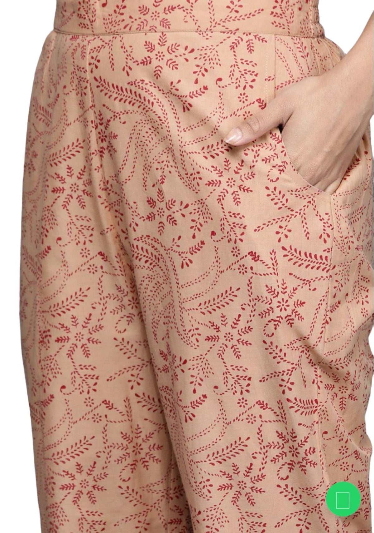 Camel Brown Printed cotton Straight kurta set in berlin