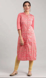Pink band collar Printed Kurta in Hamburg