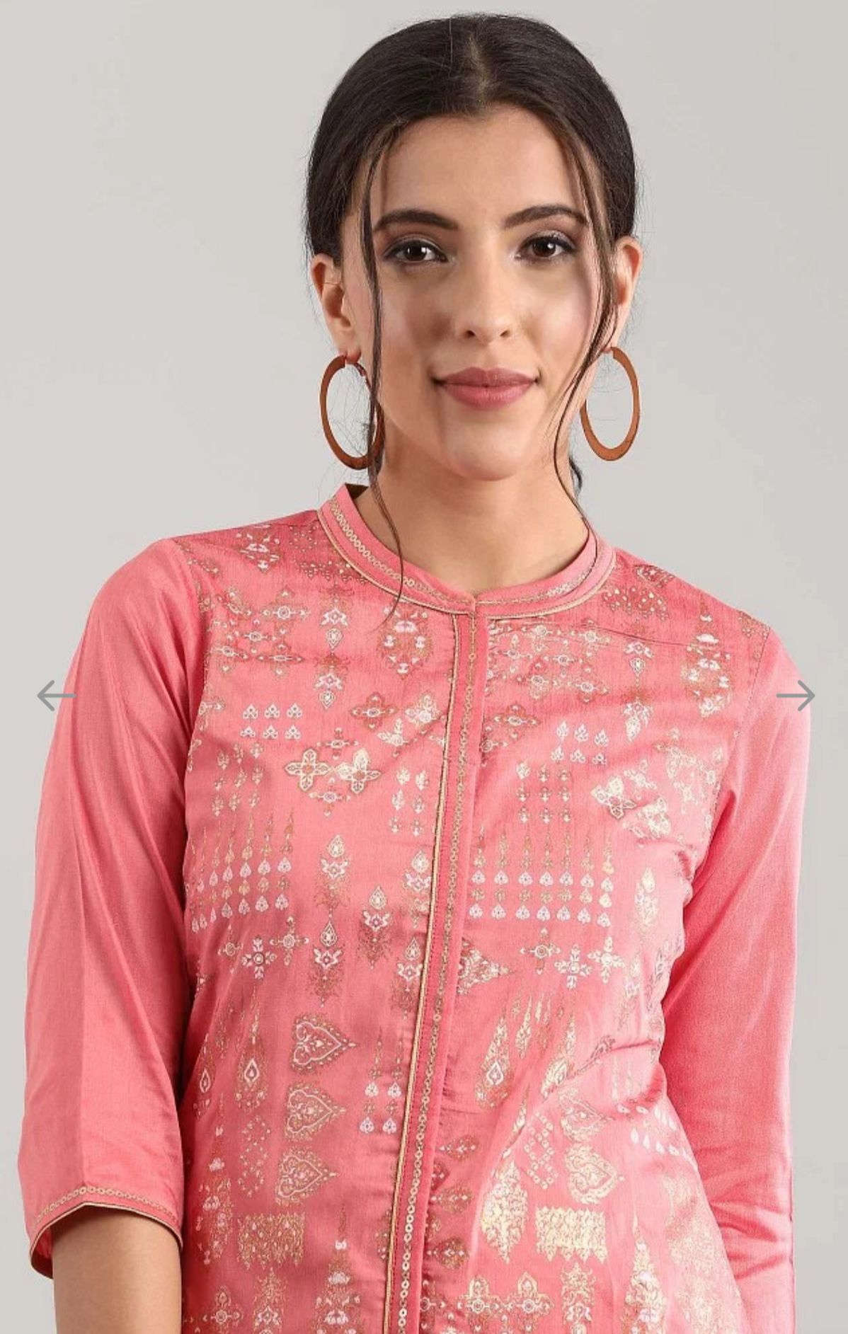 Pink band collar Printed Kurta in Hamburg