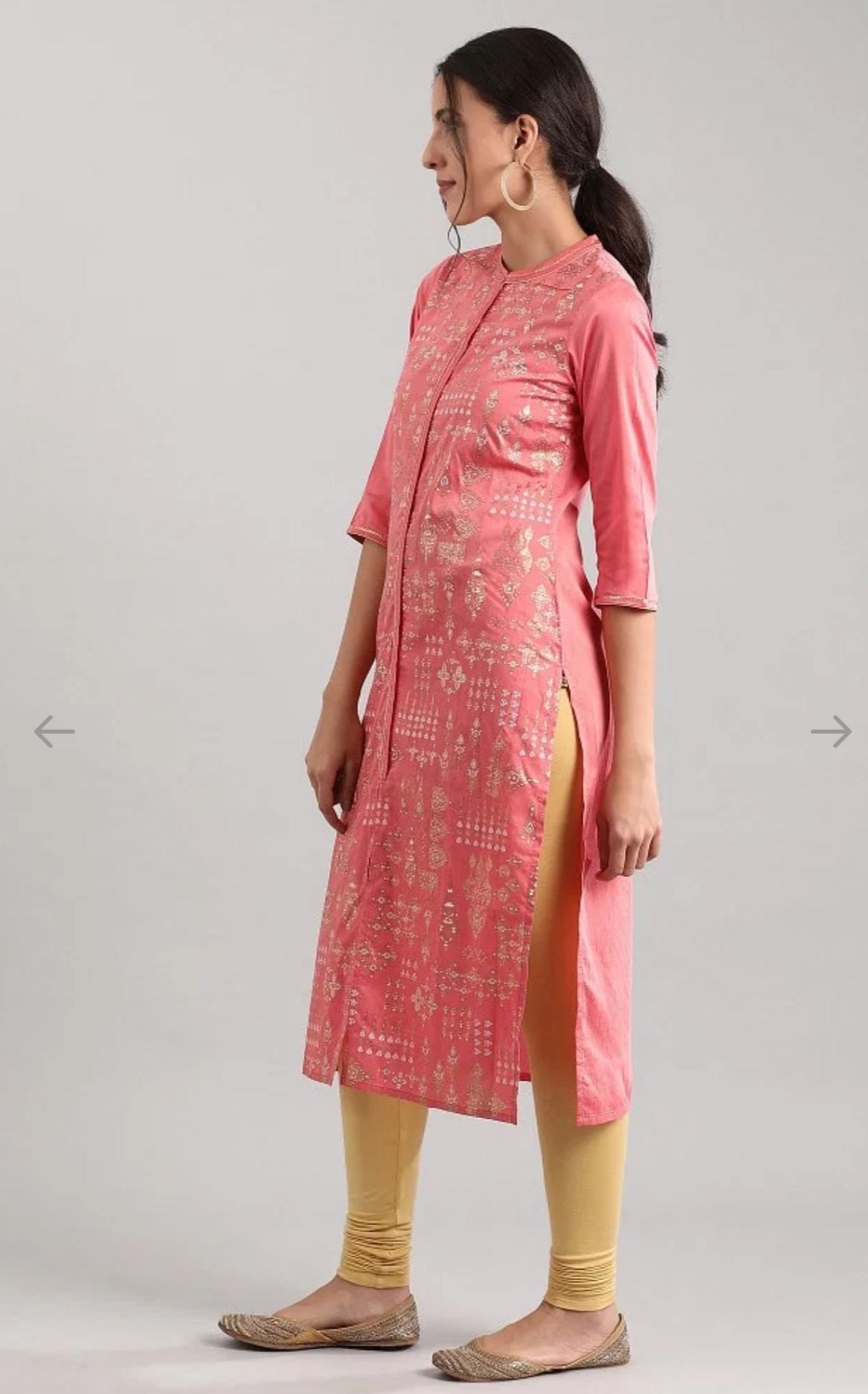 Pink band collar Printed Kurta in Hamburg