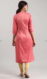 Pink band collar Printed Kurta in Hamburg