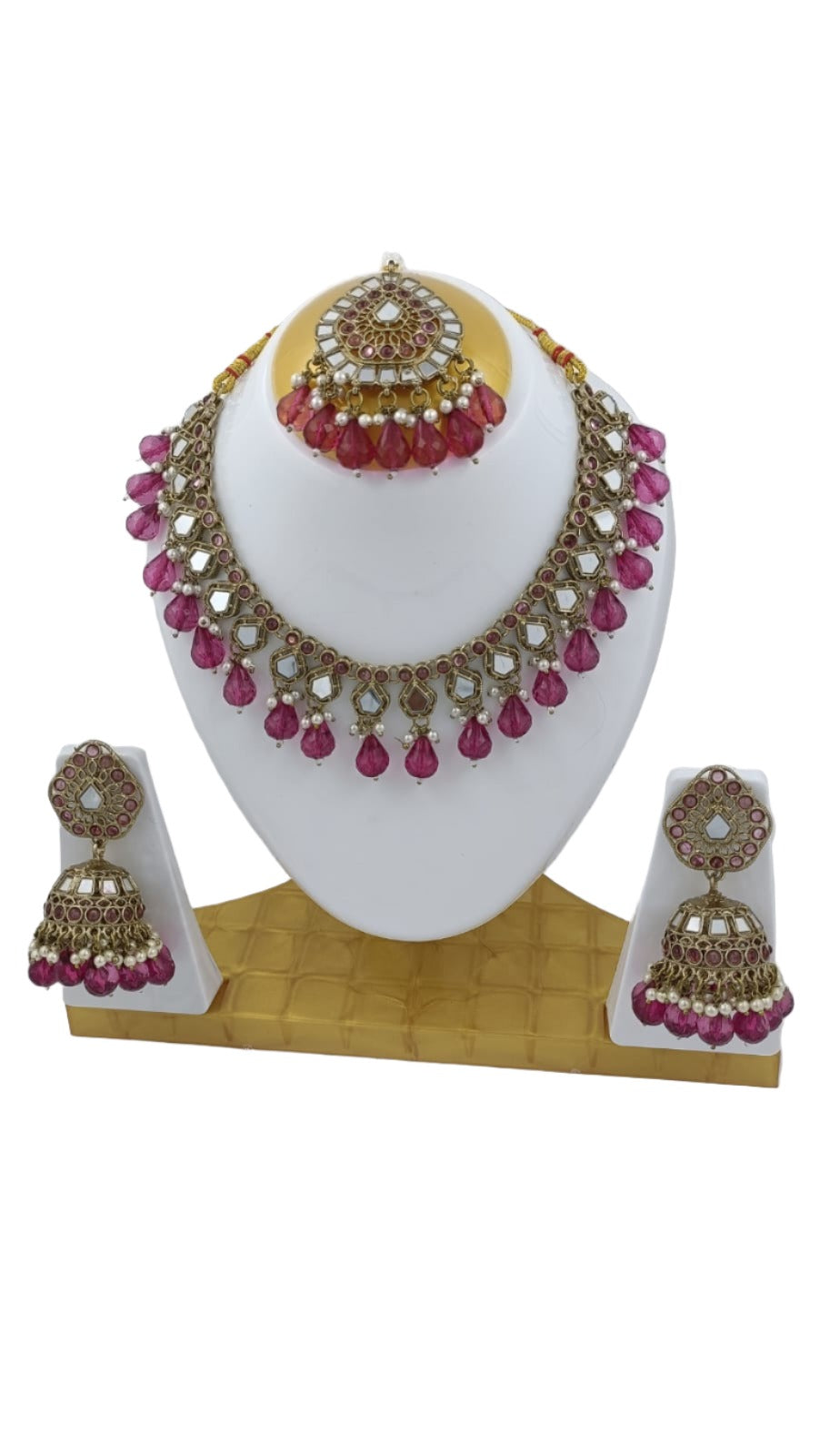 Mirror Necklace Earring with Mangtika in berlin