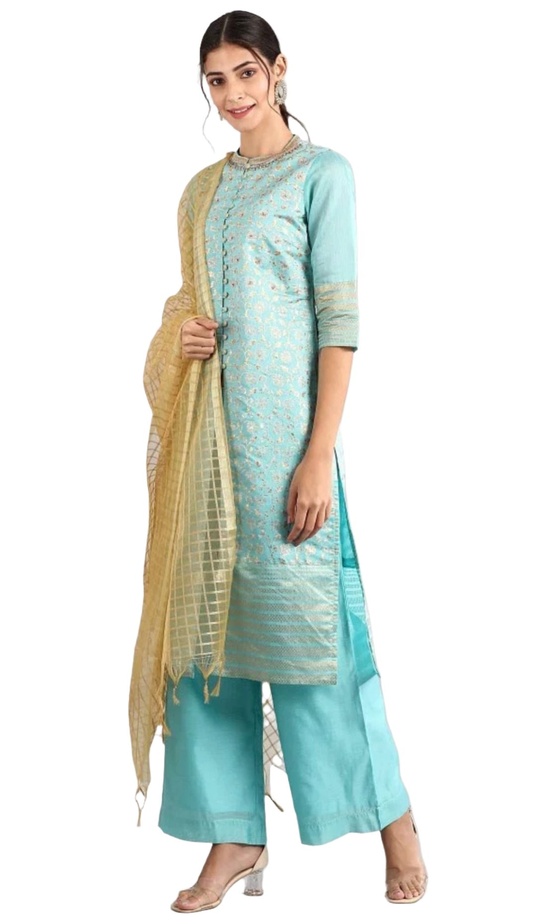 Blue-round-neck-kurta-set in Berlin