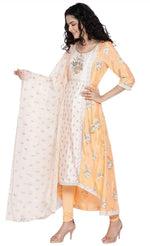 Peach kurta Tights Dupatta Set