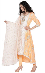 Peach kurta Tights Dupatta Set