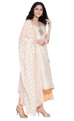 Peach kurta Tights Dupatta Set