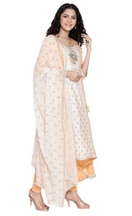 Peach kurta Tights Dupatta Set