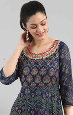 Navy Blue Georgette Dress in Germany