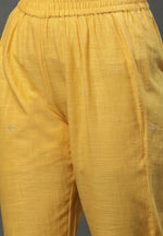 Yellow embroided kurta plazzo Golden dupatta set in Poland