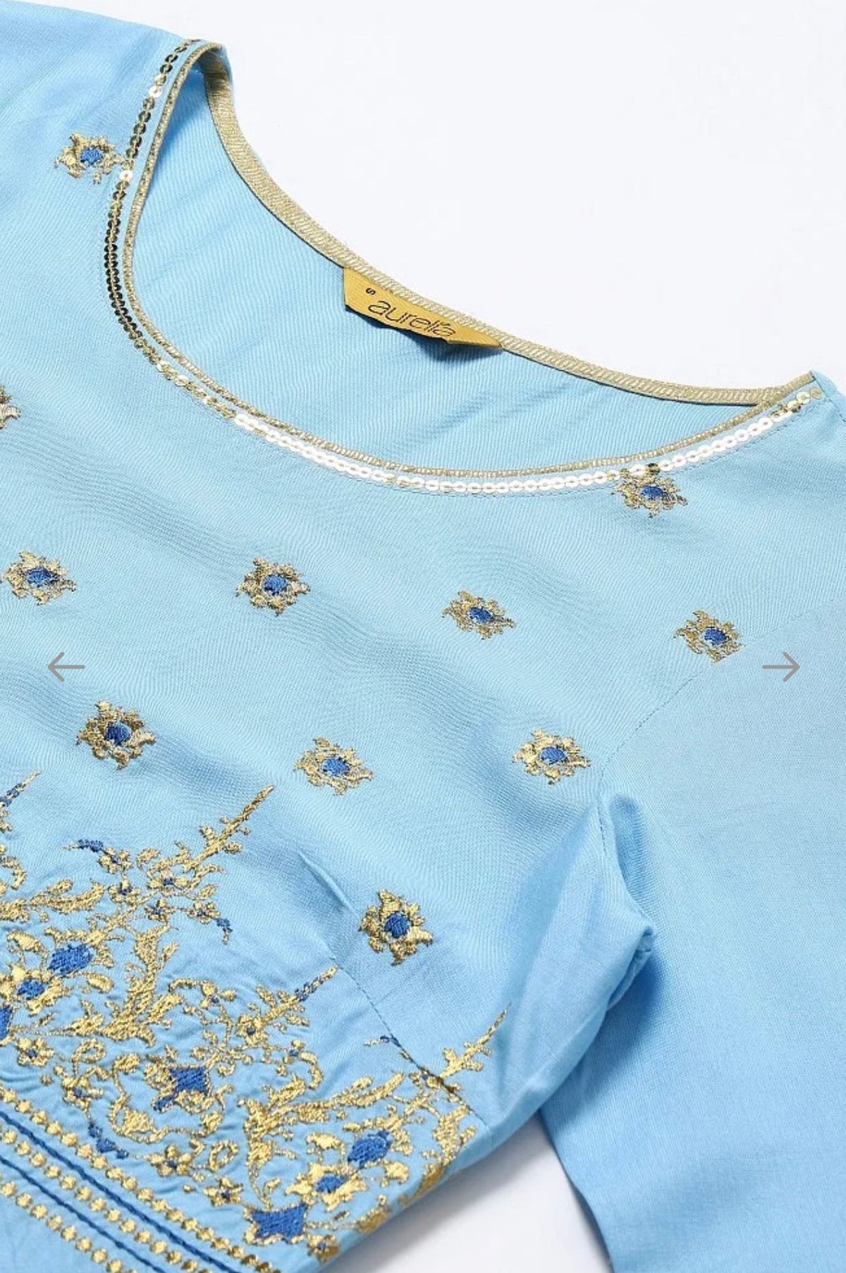 Blue embroided kurta plazzo golden dupatta set in Berlin