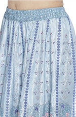Blue Printed crop Top skirt dupatta set in berlin