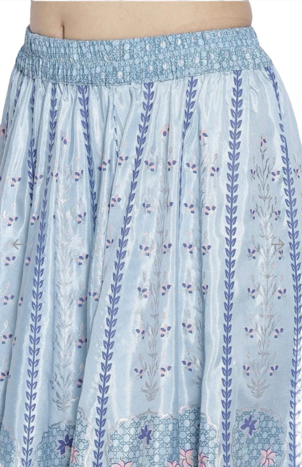 Blue Printed crop Top skirt dupatta set in berlin