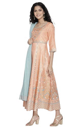 Peach Printed ethnic dress dupatta set in Munich