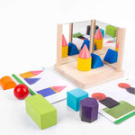 Kinder-Spiegel-Symmetrie-Spiel mit Holzbausteinen Geometrische Formen Namma Markt
