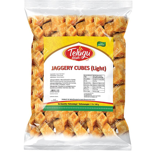 Telugu Foods Jaggery Cubes (light) 500g