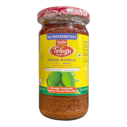 Telugu Foods Mango Avakaya Pickle (with garlic) 300g