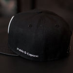 Leathersnap Cap - Black & White