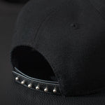 Leathersnap Cap - Black & White