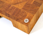 Schneidebrett groß Eiche Stirnholz 43x33x4,3cm – Profi Hackblock & Hirnholzbrett