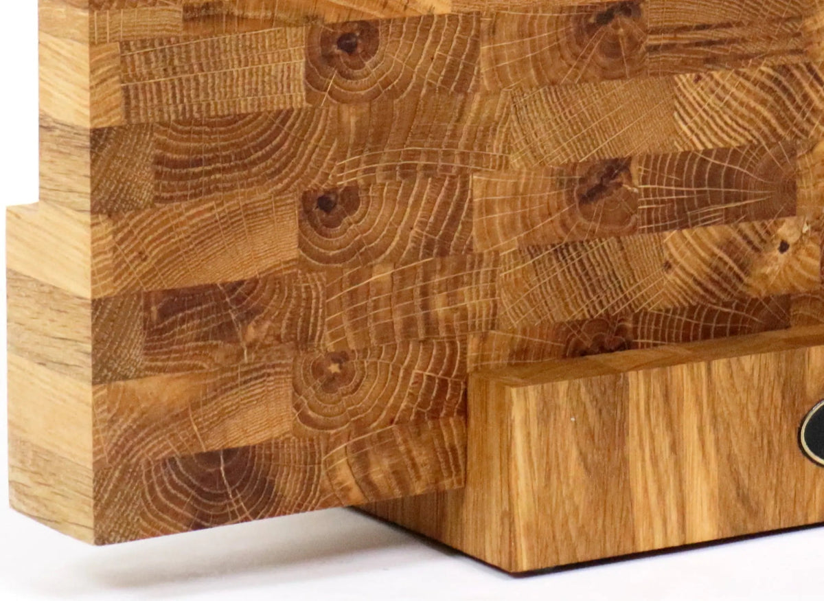 Schneidebrett groß Eiche Stirnholz 43x33x4,3cm – Profi Hackblock & Hirnholzbrett