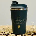 Thermobecher mit witziger Lasergravur – 350 ml, doppelwandiger Edelstahl