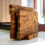 Schneidebrett groß Eiche Stirnholz 43x33x4,3cm – Profi Hackblock & Hirnholzbrett