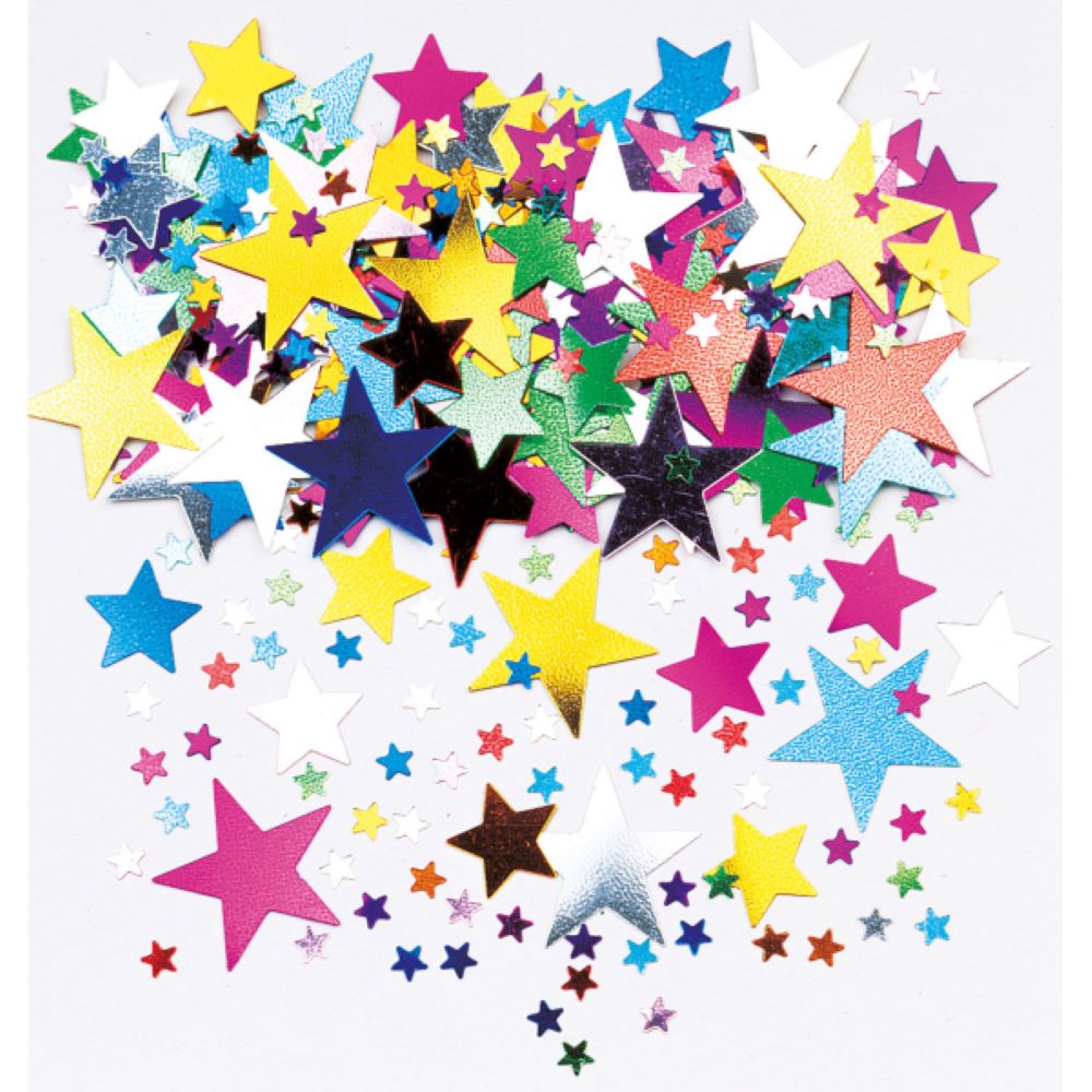 Konfetti Bunte Sterne | 14 g, Folie