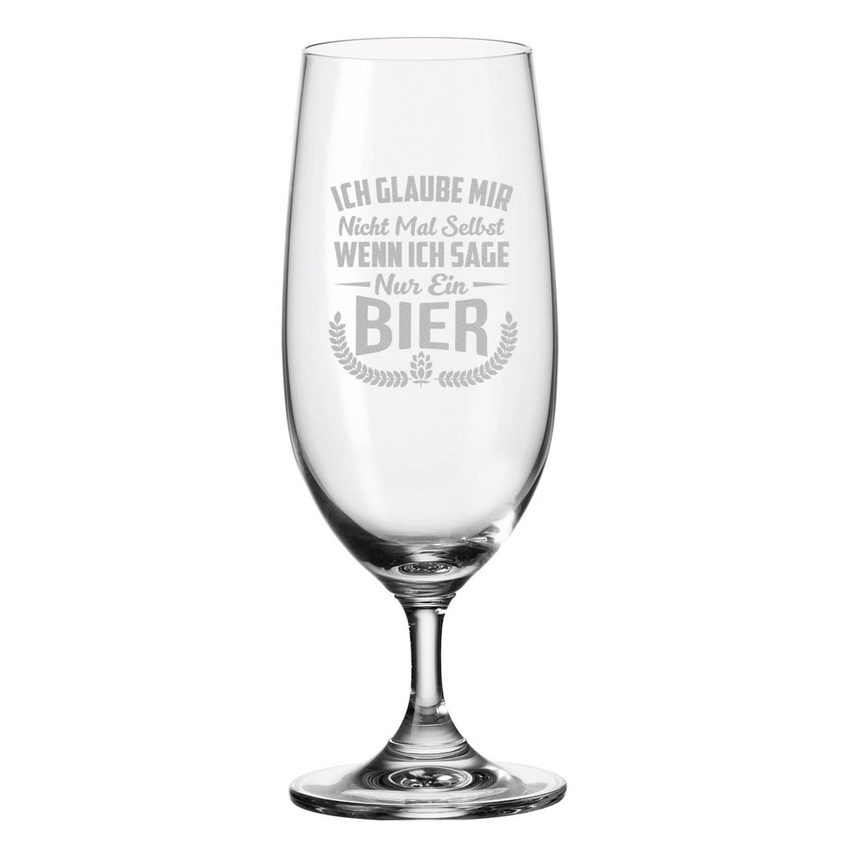 Stölzle Lausitz Bierglas mit Gravur "Ich glaube mir nicht mal selbst"