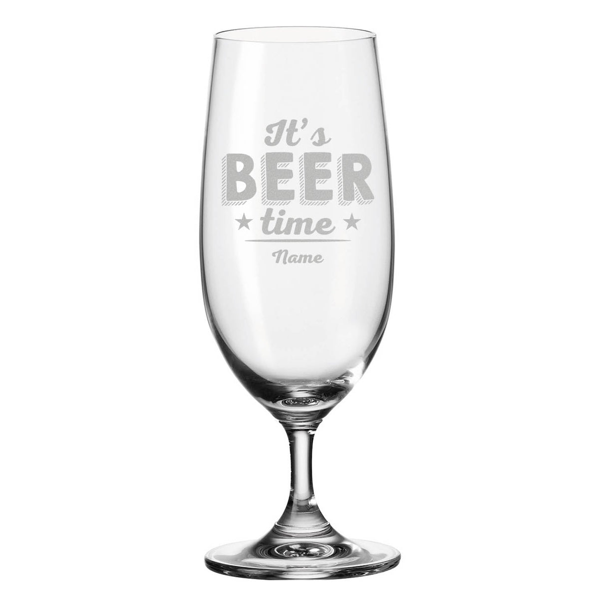 Stölzle Lausitz Bierglas mit Gravur "It's Beer time" mit Name