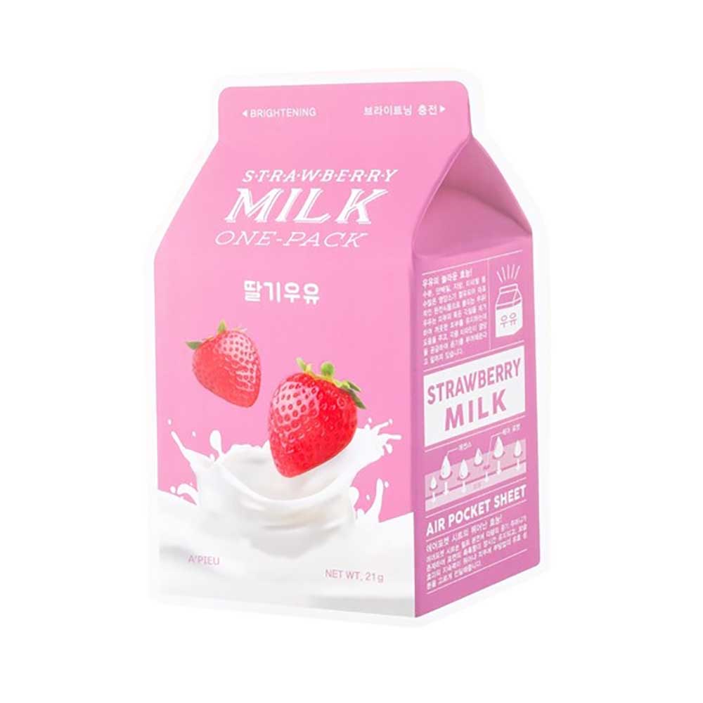 A’Pieu | Milk One-Pack Facemask Strawberry – 21 g